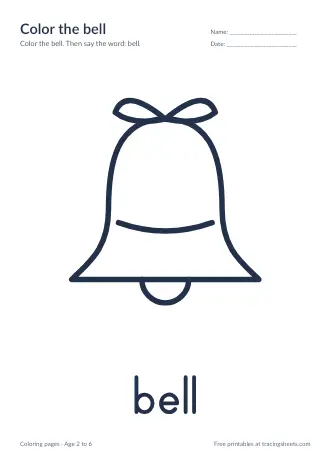 Preview of the color the bell worksheet