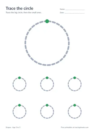 Preview of the trace the circle worksheet
