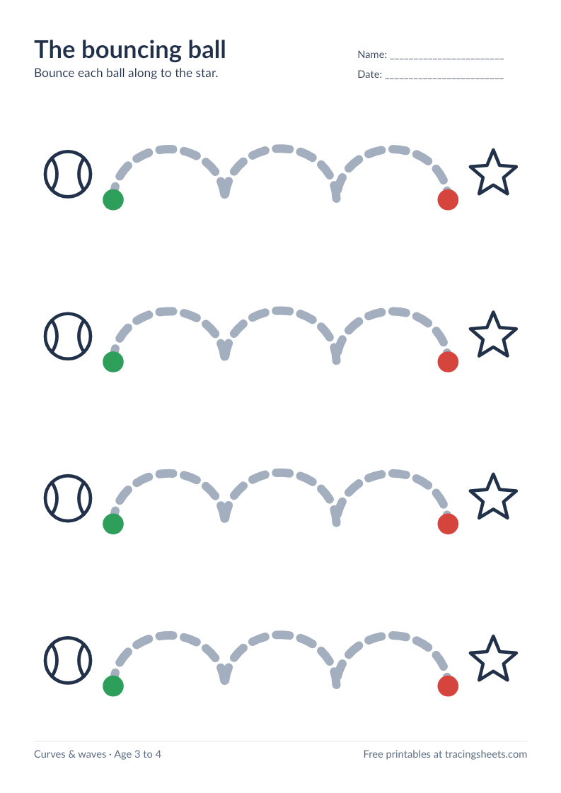 Preview of the printable the bouncing ball worksheet