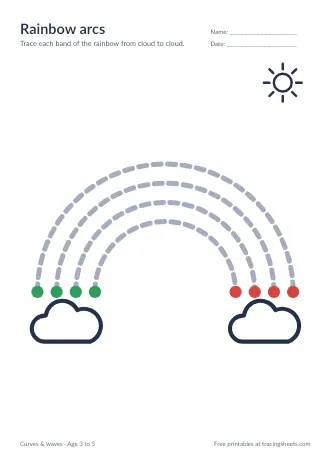 Preview of the rainbow arcs worksheet