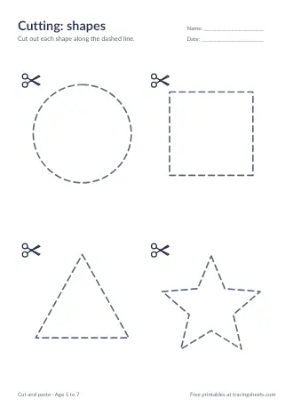 Preview of the cutting: shapes worksheet