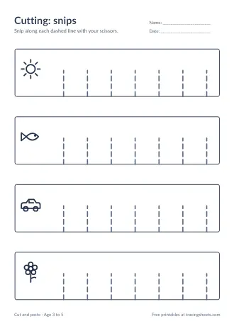 Preview of the cutting: snips worksheet