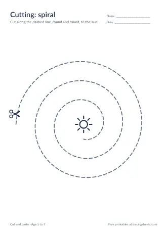 Preview of the cutting: spiral worksheet