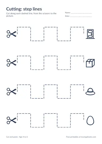Preview of the cutting: step lines worksheet