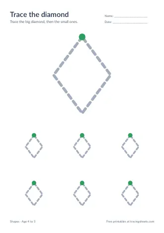 Preview of the trace the diamond worksheet