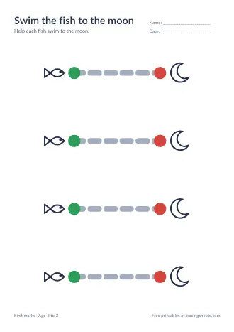 Preview of the swim the fish to the moon worksheet