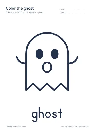Preview of the color the ghost worksheet