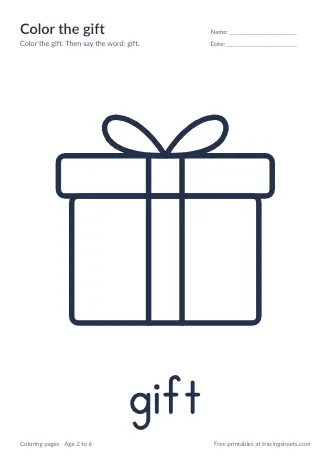 Preview of the color the gift worksheet