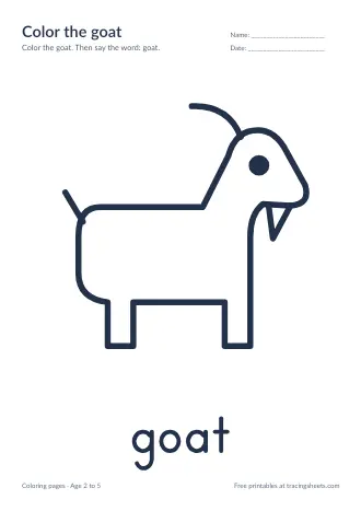 Preview of the color the goat worksheet