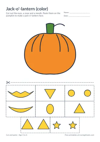 Preview of the jack-o'-lantern (color) worksheet