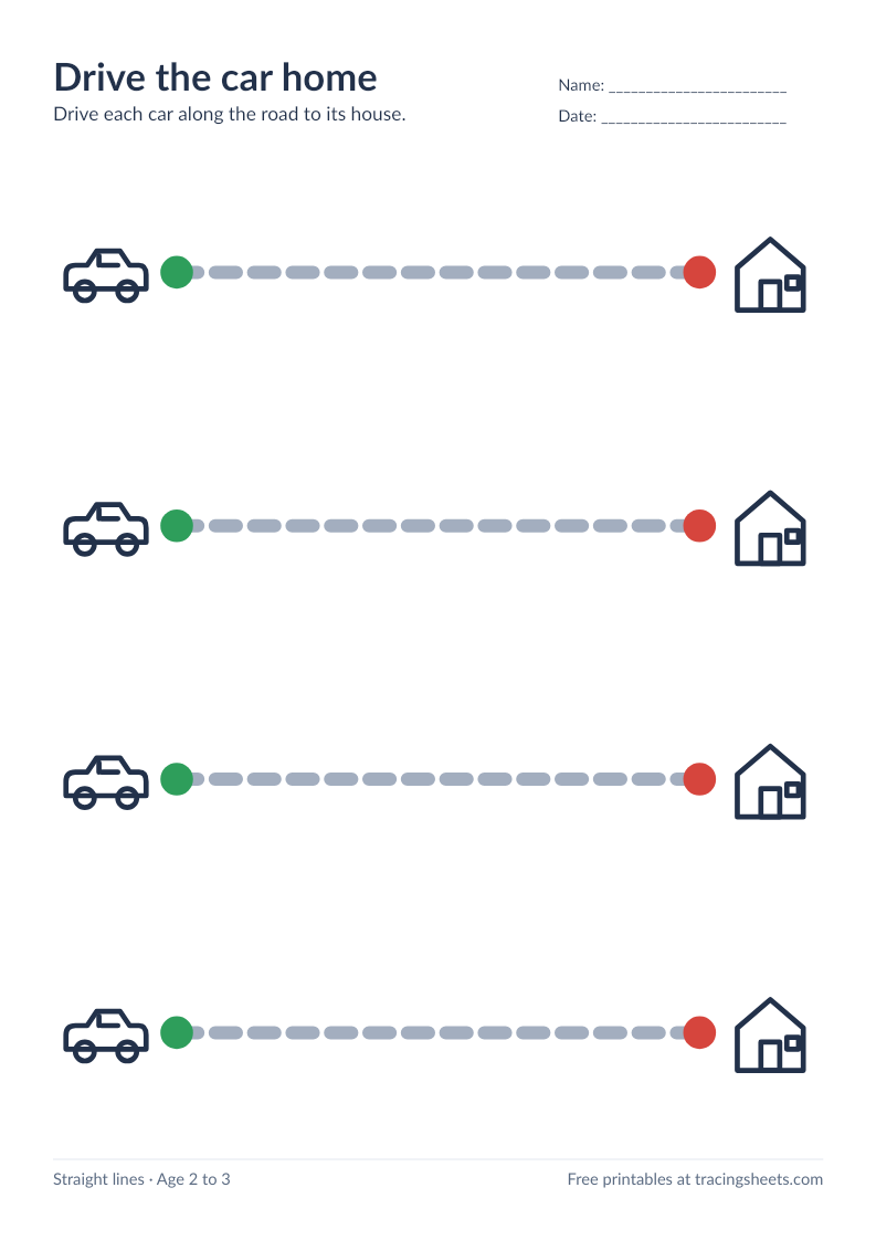 Preview of the printable drive the car home worksheet