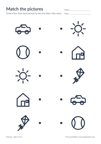 Preview of the match the pictures worksheet