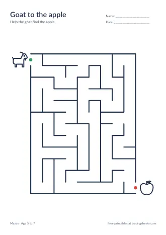Preview of the goat to the apple worksheet