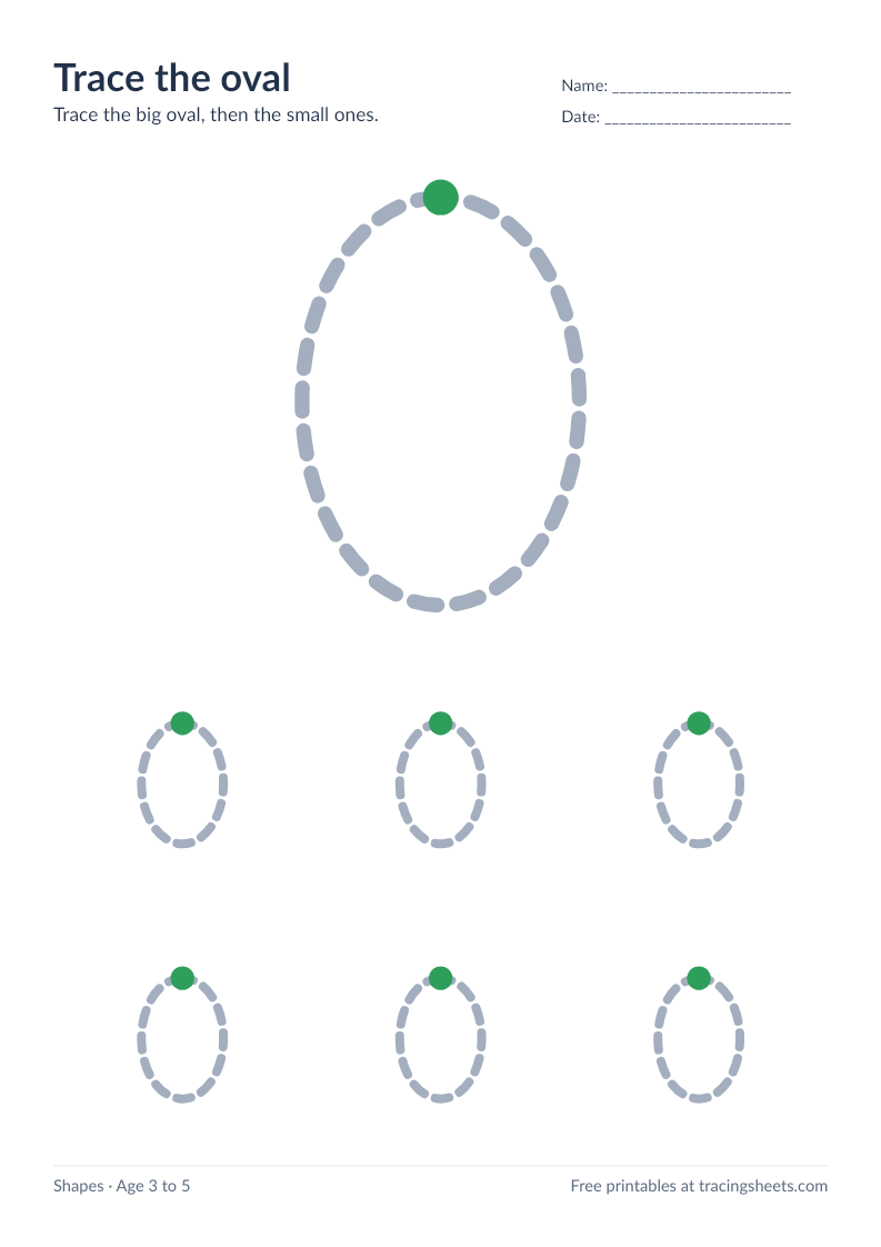 Preview of the printable trace the oval worksheet