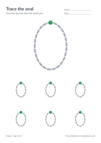 Preview of the trace the oval worksheet