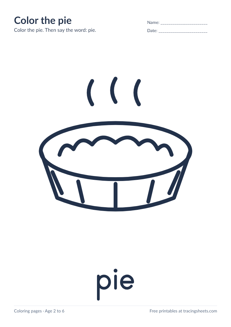 Preview of the printable color the pie worksheet