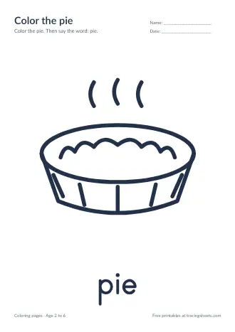 Preview of the color the pie worksheet