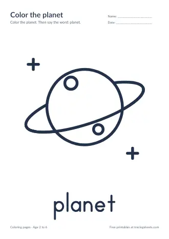 Preview of the color the planet worksheet