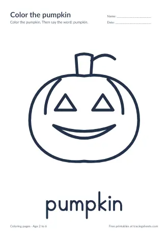 Preview of the color the pumpkin worksheet