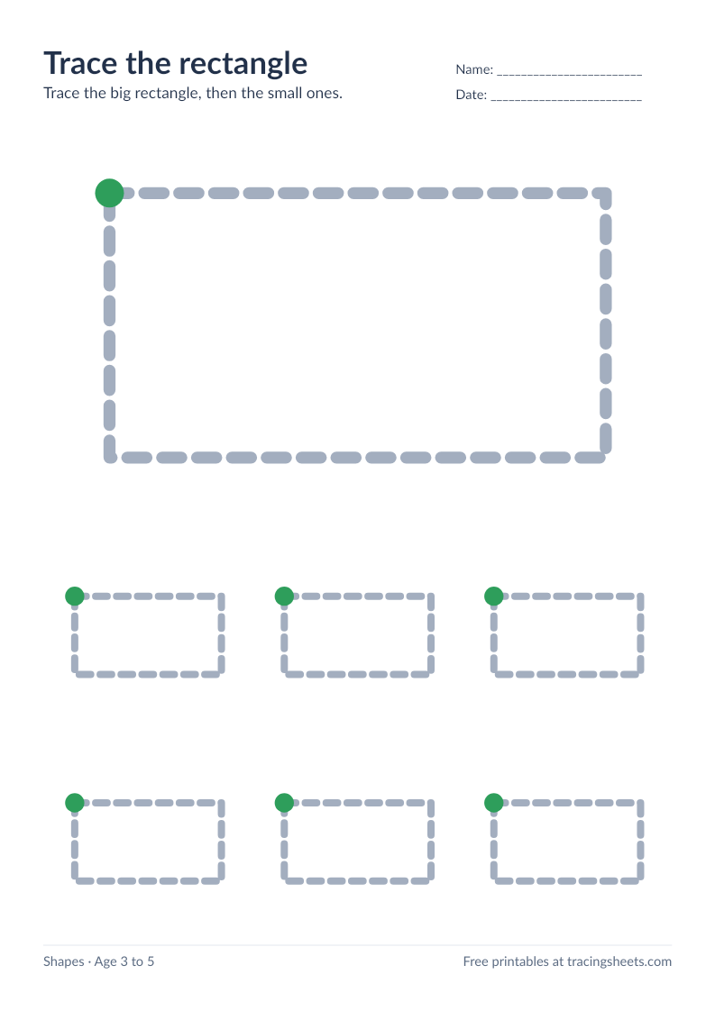 Preview of the printable trace the rectangle worksheet