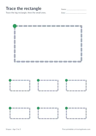 Preview of the trace the rectangle worksheet