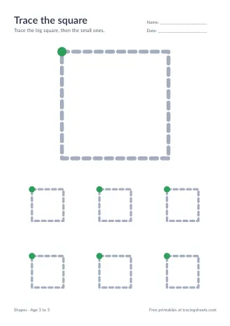 Preview of the trace the square worksheet