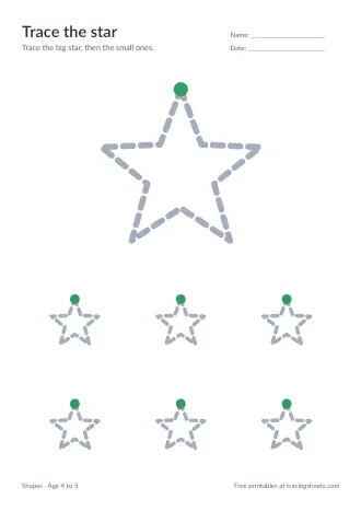 Preview of the trace the star worksheet