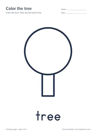 Preview of the color the tree worksheet