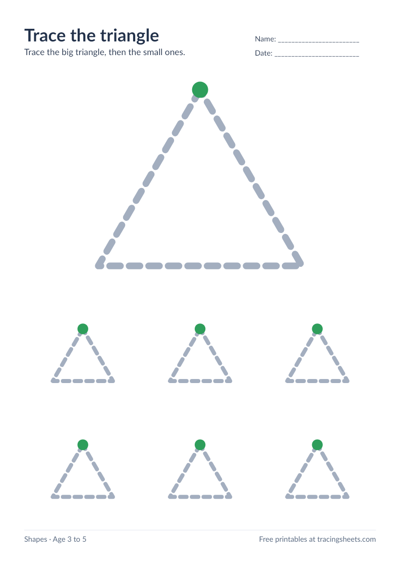 Preview of the printable trace the triangle worksheet