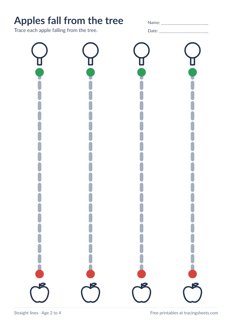 Preview of the printable apples fall from the tree worksheet