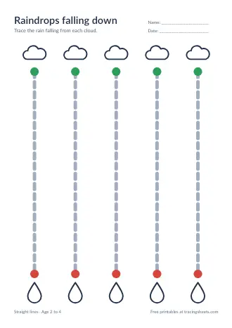 Preview of the raindrops falling down worksheet